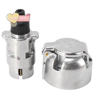 Trailer Accessories- 7 Pin Trailer Plug 12V Rv Sockets Towbar Towing 7Pin Metal Trailer Connectors