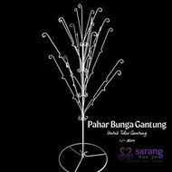 Pahar Besi Bunga Telur Gantung 80cm 1 Set Putih (Boleh Gantung 50pcs Bunga Telur Gantung)