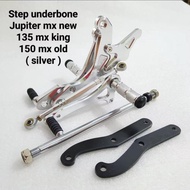 footstep underbone / step underbone full cnc pnp jupiter mx old / mx new 13 (silver)