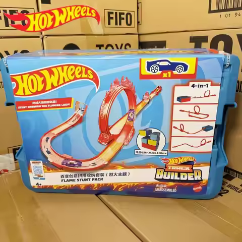 In Stock Hot Wheels Track Set - Alloy Car Launcher Raceway Stunt Challenge Kit Boys Toys FWM85 Model