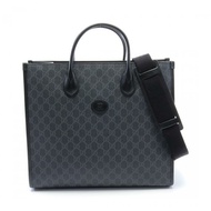 【日本直送】 GUCCI GUCCI 互鎖 G GG Supreme 手包 托特包 PVC 皮革 黑色 深灰色 兩用款
