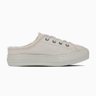 日本限定 Converse ALL STAR LIGHT PLTS BOA MULE OX 絨毛厚底穆勒鞋 煙灰色/ 25 cm