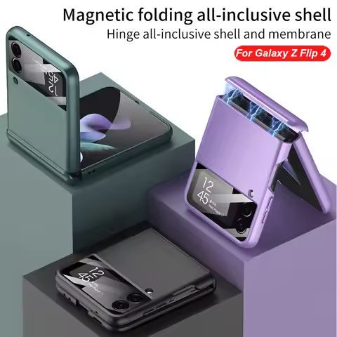 Magnetic Hinge Shockproof Matte Case For Samsung Galaxy Z Flip 5 6 7 5G Full Body Hard Armor Cover f