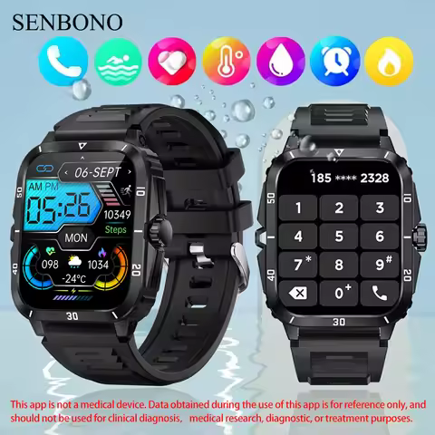 SENBONO Men's Smartwatch 2024 Call Watch 430mAh Battery 100+ Sport Modes 3ATM Waterproof Smart Watch