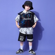 Children Hip Hop Hip Hop Performance Costume Boys Bright Black Vest Performance Costume Suit Childre