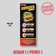 Burger sales banner, Burger banner, free design, free design banner package, 2 meter x 1 meter burge