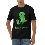 Funny Oversize Cotton T Shirt Daddysaurus Cute Dinosaur Cotton T-Shirt