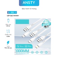 Ansty Fast Charging Cable Z - 032 - I Usb To lp 3.0a / Z - 032 - T Usb To C 3.0a / Z - 032 - A Usb T