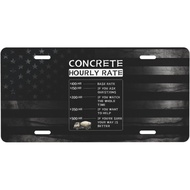 Concrete Hourly Rate Front Aluminum License Plate Suitable Outdoor Play 6 X 12 in