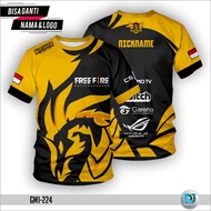 DJ Esports Baju Jersey Gaming FreeFire Gratis Ganti Nama dan Logo Full Printing dan Sublime