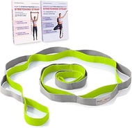Stretching Strap for Yoga and Rehabilitation – 2 Free Ebooks included - Rehab Stretch Band with 12 L