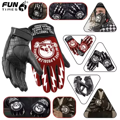 Motorcycle Gloves Motorcycle Gloves Racing Long Hard Shell Leather Riding Gloves Thick Breathable Gl