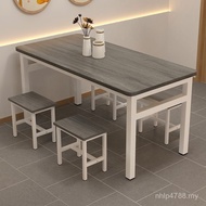 Modern 6-Person Table 4-Person Fast Food Table Combination Snack Simple Canteen Rectangular Dining T
