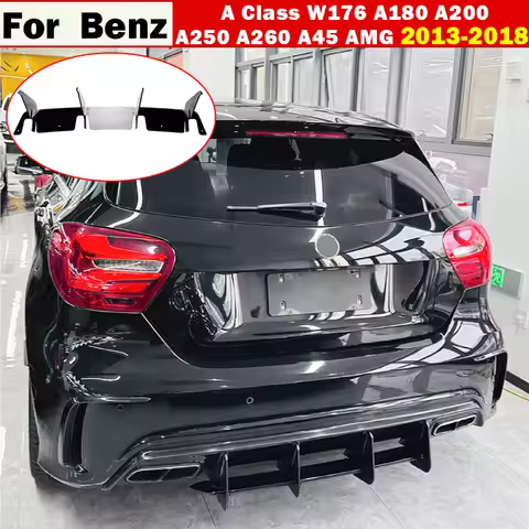 2013-2018 for Mercedes Benz A Class W176 A180 A200 A250 A260 A45 AMG Hatchback Rear Bumper Lip Diffu