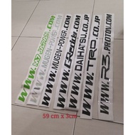 proton / mugen / daihatsu / greddy/ R3/ TRD Stiker car www. Com ( body) stiker / body sticker / car 