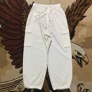 GU - OUTDOOR QUICK DRY WHITE CARGO PANTS| UNISEX MEN'S/S Wanita CASUAL/S FORMAL/S NON-FORMAL/S QUALI