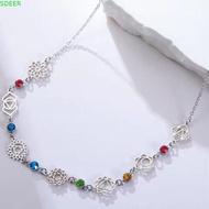 SDEER Chakra Charm Choker, Choker Style Gold Color 7 Chakra Necklace, Power Charm Transformation Pen