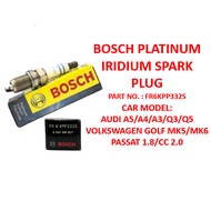 ORIGINAL Bosch Platinum Iridium- Electrode Spark Plug for Audi A5, A4, A3, Q3, Q5/Golf/Passat cc.20,