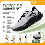 【3-10km+】361 Degrees Fierce 5.0 Men Running Shoes Widefoot Shock Absorption Cushioning Soft Jogging 