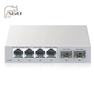 2.5GbE Smart Managed Switch 4 Port RJ45 Managed Ethernet Network Switch 2 Port 10G SFP+ Slot Home La