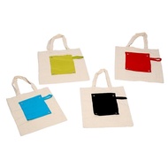 10oz Foldable Canvas Bag with Pocket Plain Shopping Bag Tote Bag(CAN155)