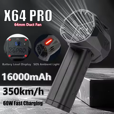 X64PRO New Air Blower Super Powerful Mini Turbo Jetdry Blower with SOS Ambient Light 16000mAh 64mm D