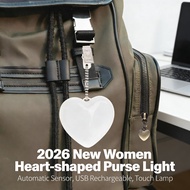Purse Heart-shaped LED Keychain Pendant USB Touch Night Light Glow Lamp Charging Purse Light Sensor 