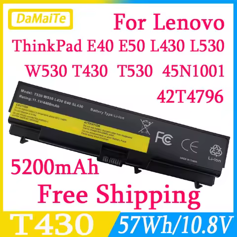 T430 45N1001 42N1000 Laptop Battery for Lenovo ThinkPad T430i T410 T510i W530i L430 SL530 0A36302 0A