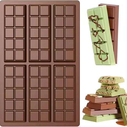 Chocolate bar molds - non-stick chocolate molds, food-grade silicone deep molds for Dubai pistachios