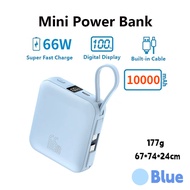 【CCC Certification】66W 10000mAh Power Bank | PD 22.5W Fast Charging | Dual-Cable Portable(Lightning/