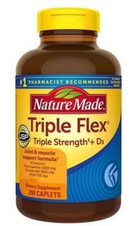 美國Nature Made Triple Flex葡萄糖胺1500毫克+軟骨素800亳克+MSM750毫克+D3，200粒裝