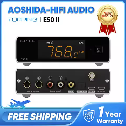 TOPPING E50 II Desktop DAC AK4497S DAC Chip Intelligent Detection Engine Mobile App Control Customiz