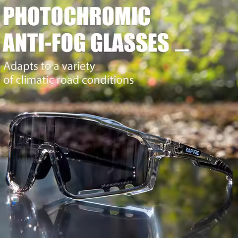 Kapvoe Photochromic Cycling Glasses Anti-Fog MTB Cycling Sunglasses Sport Road Mountain Bike Bicycle
