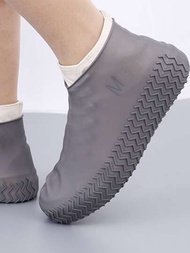 1雙復古橡膠靴可重複使用乳膠防水雨鞋套防滑矽膠套鞋靴套男女通用鞋飾配件