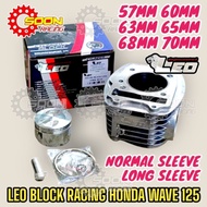 LEO W125 BLOCK RACING ESR STD LONG SLEEVE 57MM 60MM 63MM 65MM 68MM 70MM HONDA WAVE 125