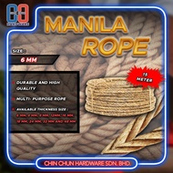 6mm MANILA ROPE | DURABLE ROPE | MULTI-PURPOSE ROPE | KNOTS TWISTED MANILA ROPE | TALI KERBAU | TALI