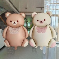 ins 4D Matte Rainbow Bear Foil Balloon Kids Adult Birthday Photo Props Cartoon Cake Bear Aluminum Fi