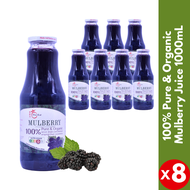 PomeFresh 100% Pure Organic Mulberry Juice 1000mLX8 (8 bottles)