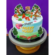 [Star Shoppe] Free Nama & Umur Custom Cake Topper Bing Spiderman Sonic Avengers Aeroplane Air Asia S