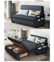 Premium Foldable Sofa Bed Modern Fabric Murah 3 2 Seater (Storage Optional)