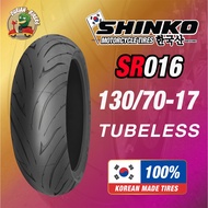 Korea Shinko Tayar Tire Tubeless SR016 130/70-17 130-70-17 130/70x17 130/70 17 Pirelli Michelin Cors