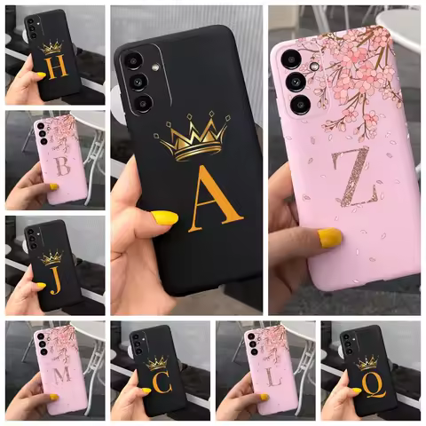 For Samsung Galaxy A14 Case 2023 Fashion A Z Initial Letters Soft Silicon Couple Phone Case For Sams