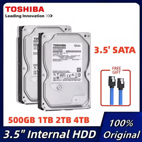 Original Toshiba 3.5" Internal Mechanical Hard Disk 4TB 2TB 1TB 500GB SATA3 6Gb/s HDD 5400-7200RPM F
