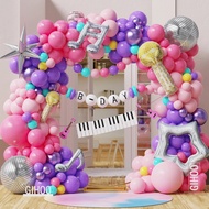 97pcs/set Music Balloon Pink Music Festival Scene Decoration Balloon Decoration