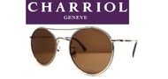 夏利豪CHARRIOL 棕色鋼索太陽眼鏡 墨鏡復古圓框 銀色繩索紋框