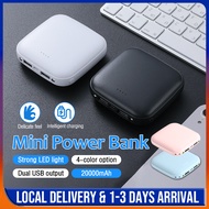 [SG Local Stock] 20000 mAh Power Bank Mini Portable Powerbank Fast Charging Dual Charging Emergency Light Christmas Gift Present