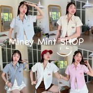 miniminey Oversized Shirt With Front Zipper Swipe On The Bottom Thick Dobby Fabric Beautiful Shape B