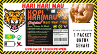 KOPI HARIMAU ORIGINAL 1ST GRADE. TAHAN LAMA UNTUK LELAKI | HARI HARI MAU 25gram Sachet. KOPI SEDAP HARIMAU | KUAT SIHAT DAN TAHAN. KUAT PERKASA. 1 JAM PERSEDIAAN SEBELUM BERSETUBUH.