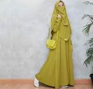 Gamis Salma Set Syari Cadar Remaja Kekinian Free Niqab Set Hijab Terbaru