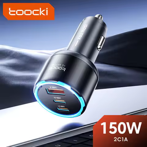 Toocki 150W LED USB Car Charger Type C PD 65W Super Fast Charging for Samsung 120W Max Turbo Charge 